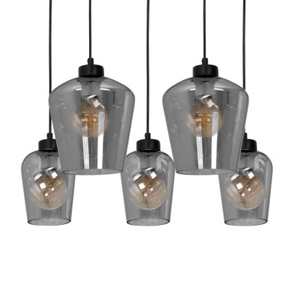 Висящ полилей SANTIAGO 5xE27/60W/230V черен