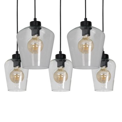 Висящ полилей SANTIAGO 5xE27/60W/230V прозрачен