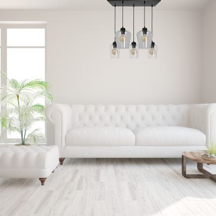 Висящ полилей SANTIAGO 5xE27/60W/230V прозрачен