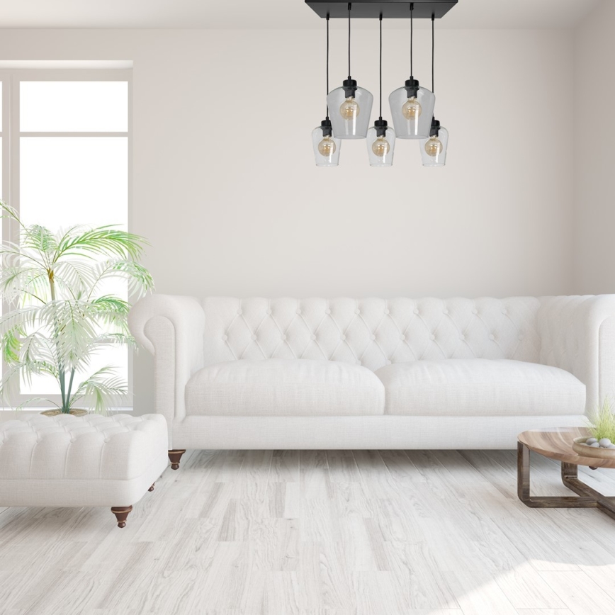 Висящ полилей SANTIAGO 5xE27/60W/230V прозрачен