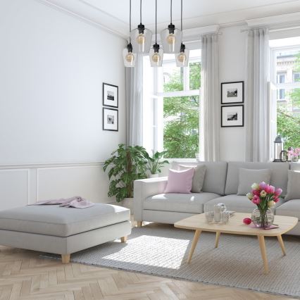 Висящ полилей SANTIAGO 5xE27/60W/230V прозрачен