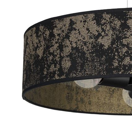 Висящ полилей SATINO 3xE27/60W/230V черен/златист