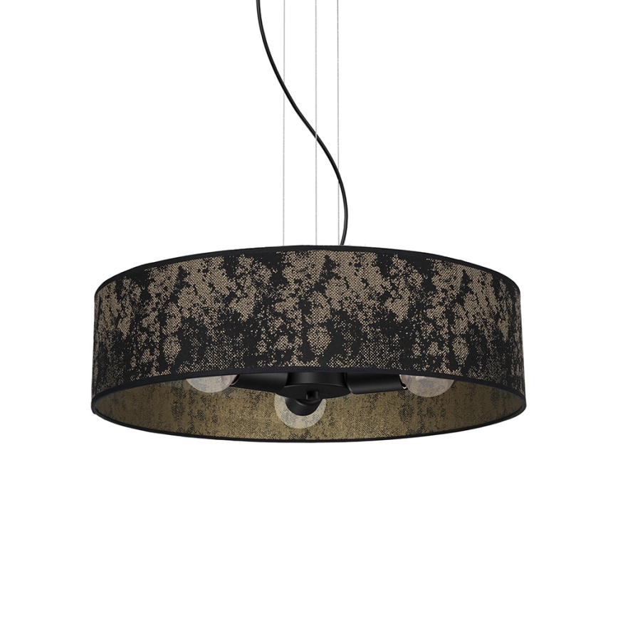 Висящ полилей SATINO 3xE27/60W/230V черен/златист