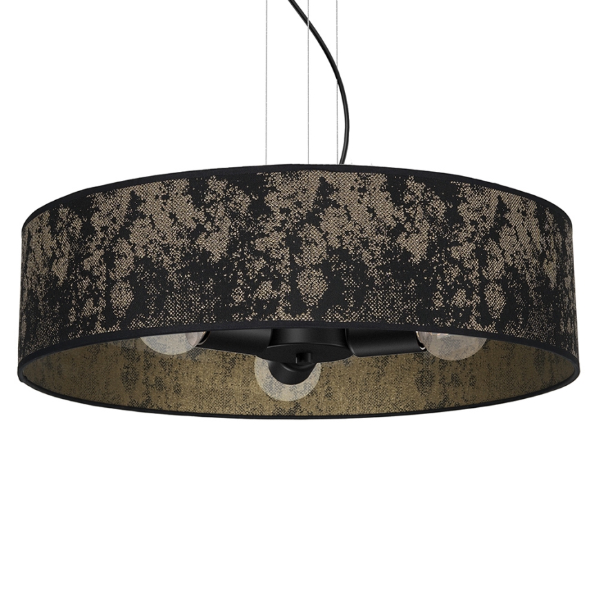 Висящ полилей SATINO 3xE27/60W/230V черен/златист