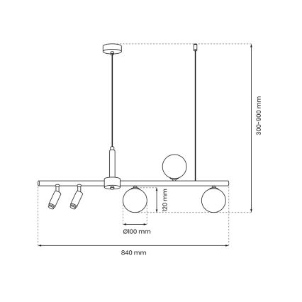 Висящ полилей SIRIO 5xG9/25W/230V черен