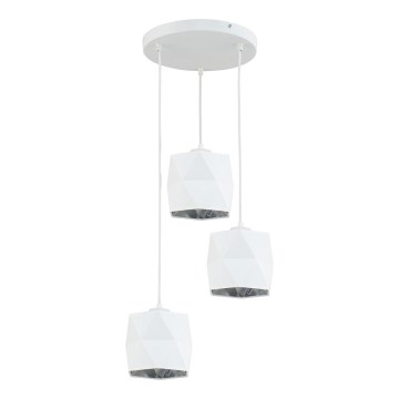 Висящ полилей SIRO 3xE27/15W/230V бял/сребрист
