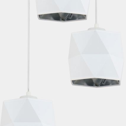 Висящ полилей SIRO 3xE27/15W/230V бял/сребрист
