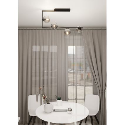 Висящ полилей SOMA 4xE14/10W/230V черен/сив