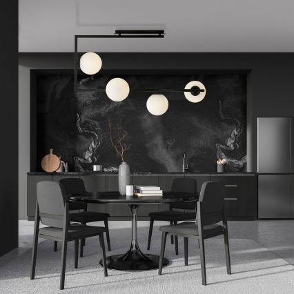 Висящ полилей SOMA 4xE14/10W/230V черен/бял