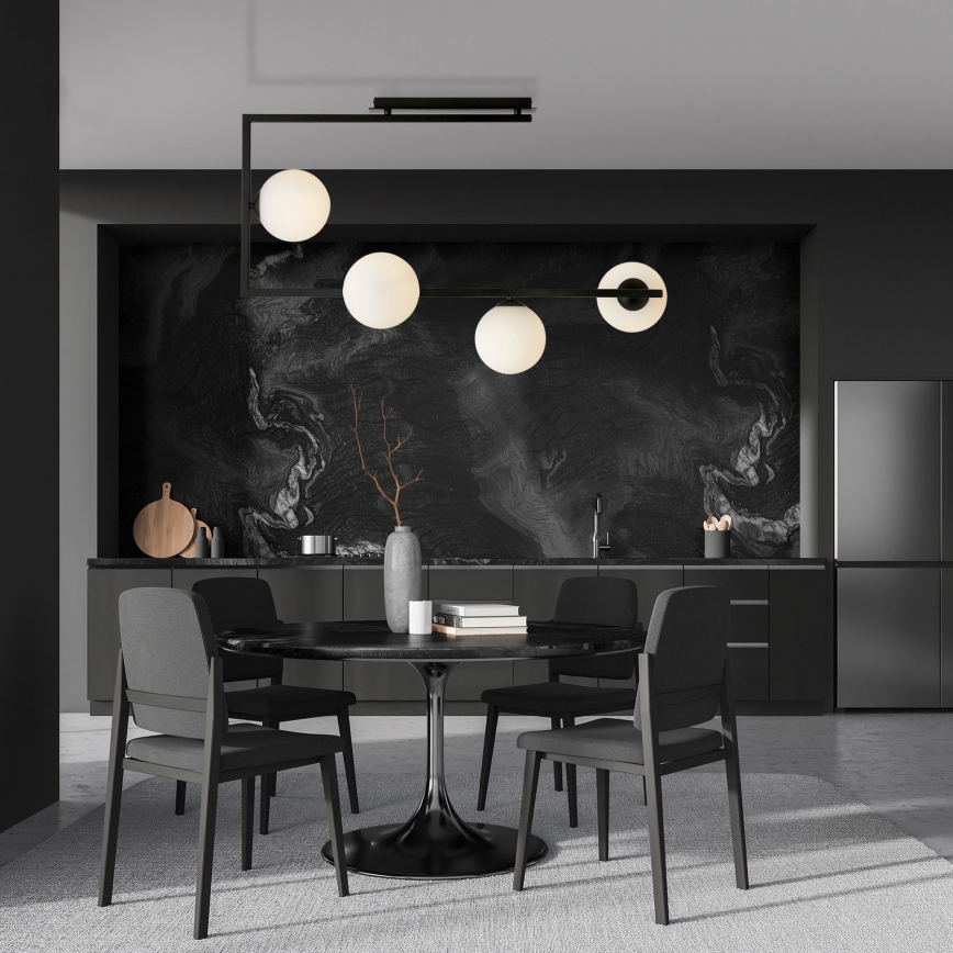 Висящ полилей SOMA 4xE14/10W/230V черен/бял