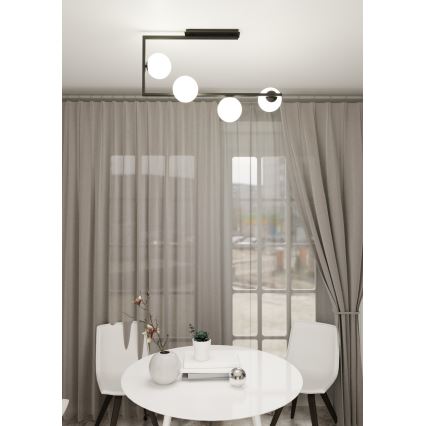 Висящ полилей SOMA 4xE14/10W/230V черен/бял