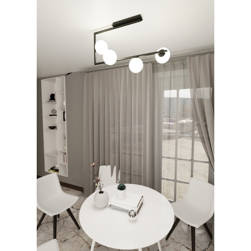 Висящ полилей SOMA 4xE14/10W/230V черен/бял