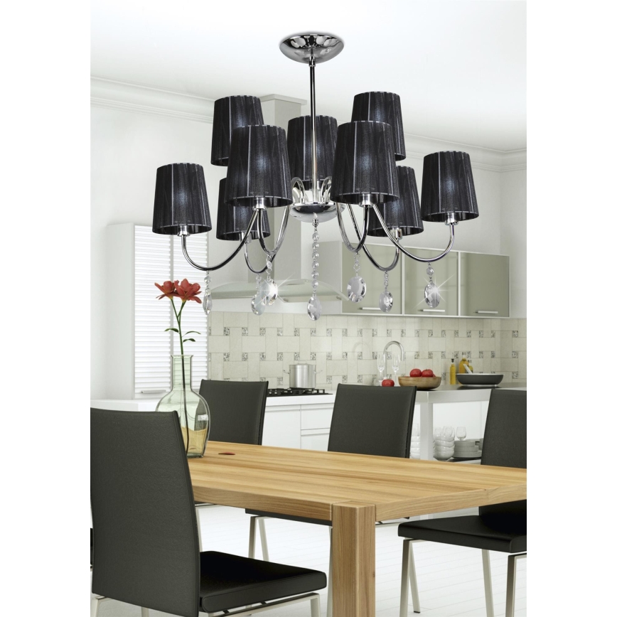 Висящ полилей SORENTO 9xE14/40W/230V черен