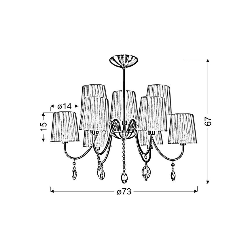 Висящ полилей SORENTO 9xE14/40W/230V черен