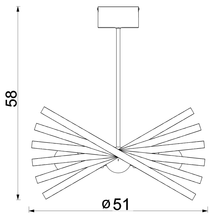 Висящ полилей SPARKLE 4xE27/15W/230V черен/златист