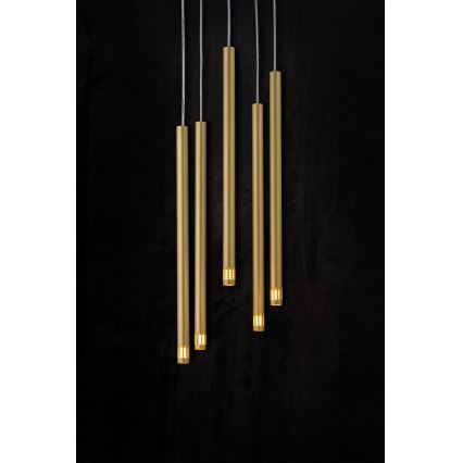 Висящ полилей STALACTITE LASER 5xG9/2,5W/230V златист