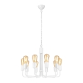 Висящ полилей TIFFANY 10xE27/60W/230V бял