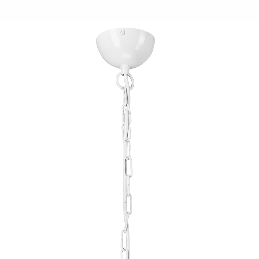 Висящ полилей TIFFANY 10xE27/60W/230V бял