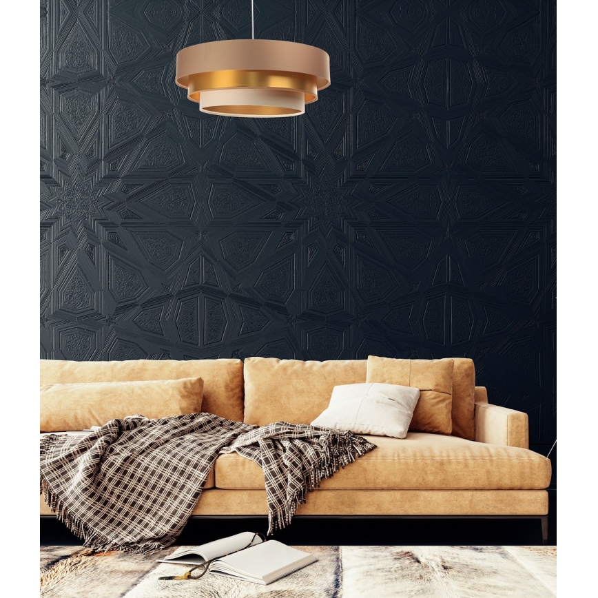 Висящ полилей TRINITI 1xE27/60W/230V бежов/златист