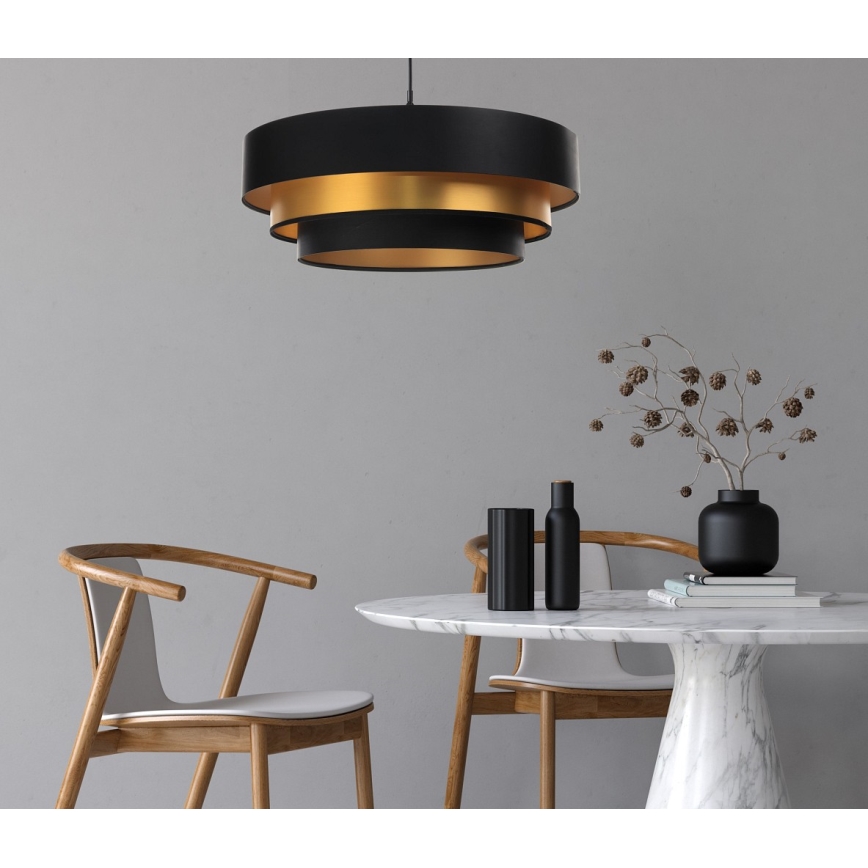 Висящ полилей TRINITI 1xE27/60W/230V черен/златист