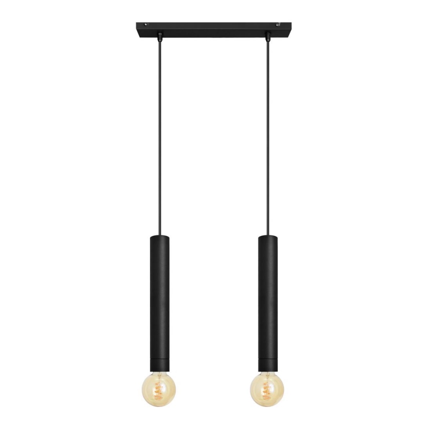 Висящ полилей TUBA 2xE27/15W/230V черен