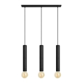 Висящ полилей TUBA 3xE27/15W/230V черен