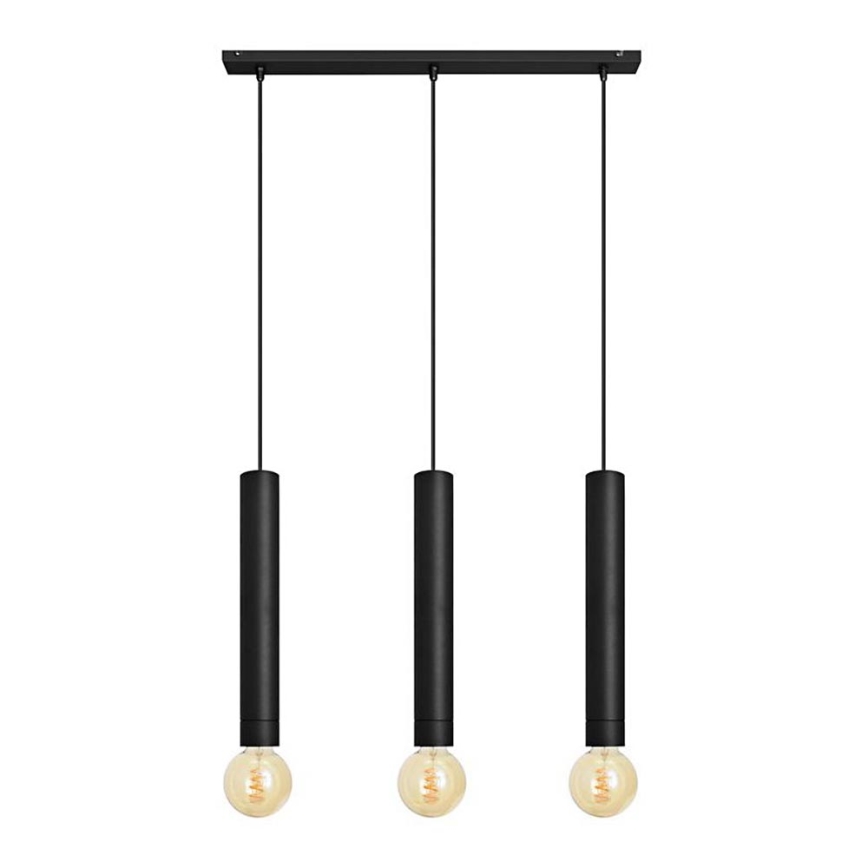 Висящ полилей TUBA 3xE27/15W/230V черен