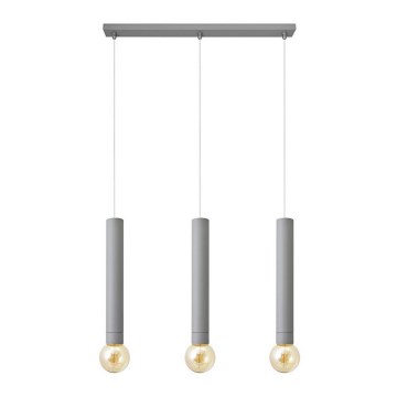 Висящ полилей TUBA 3xE27/15W/230V сив