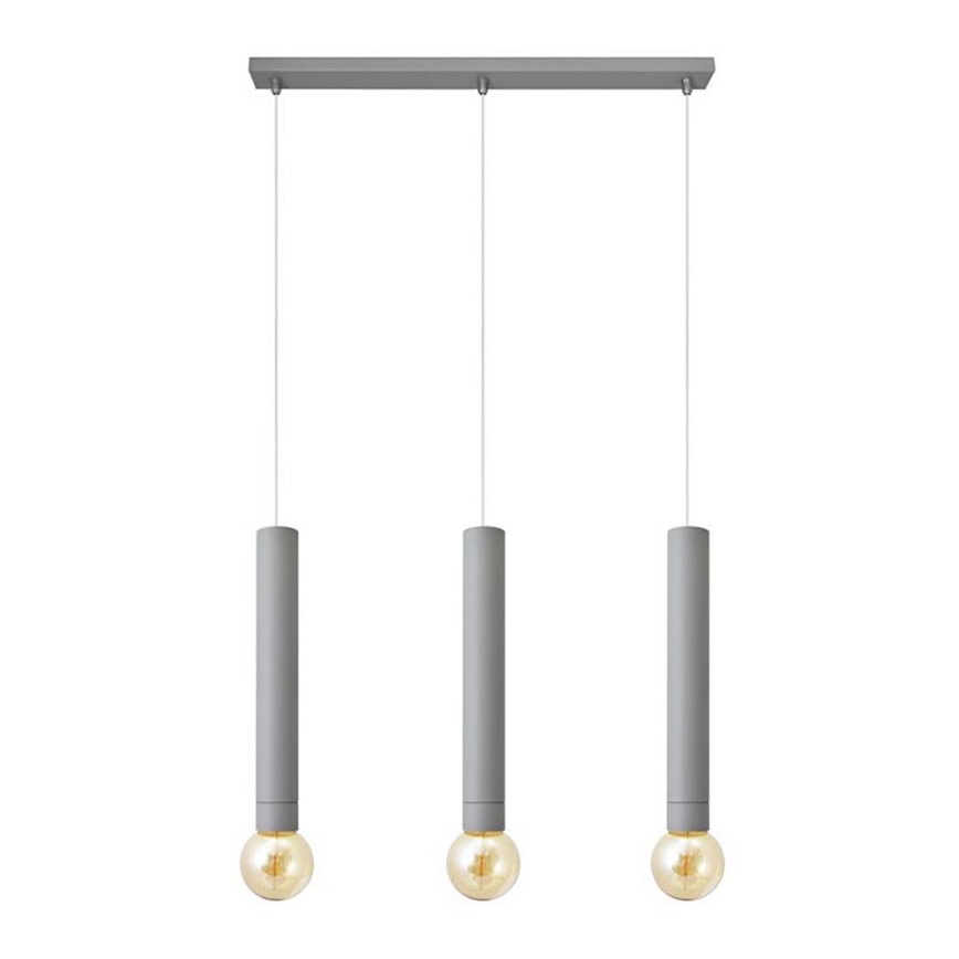 Висящ полилей TUBA 3xE27/15W/230V сив