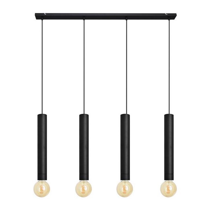 Висящ полилей TUBA 4xE27/15W/230V черен