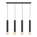 Висящ полилей TUBA 4xE27/15W/230V черен