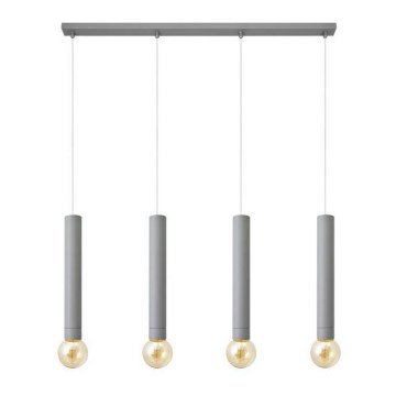 Висящ полилей TUBA 4xE27/15W/230V сив