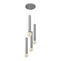 Висящ полилей TUBA 4xE27/15W/230V сив