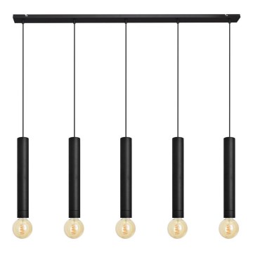 Висящ полилей TUBA 5xE27/15W/230V черен