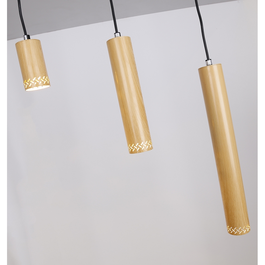 Висящ полилей TUBO 3xGU10/25W/230V дървен