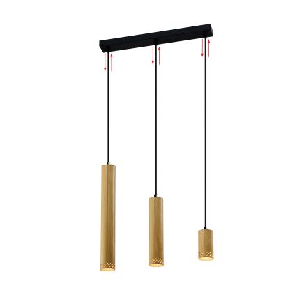 Висящ полилей TUBO 3xGU10/25W/230V дървен