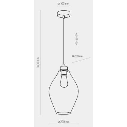 Висящ полилей TULON 1xE27/60W/230V