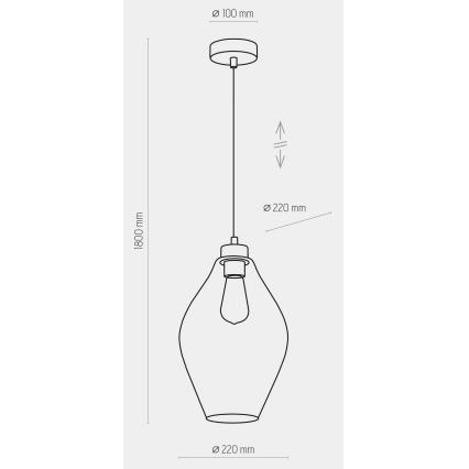 Висящ полилей TULON 1xE27/60W/230V