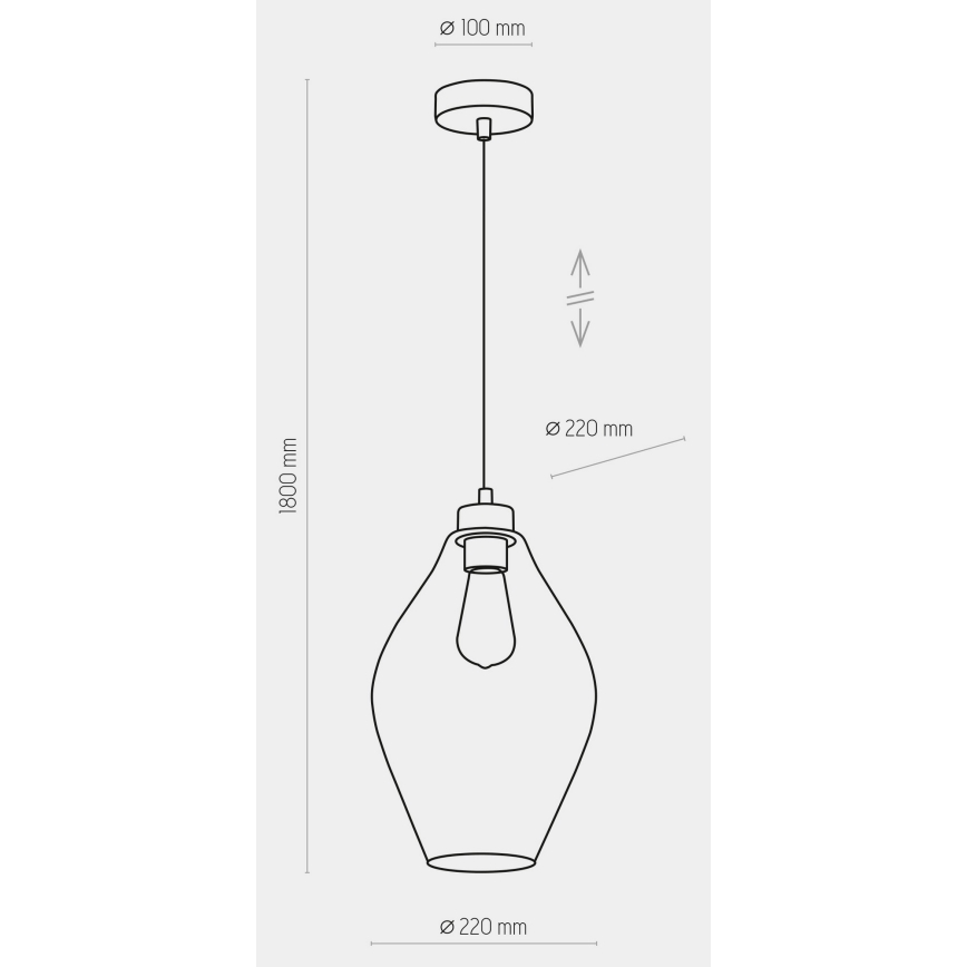 Висящ полилей TULON 1xE27/60W/230V