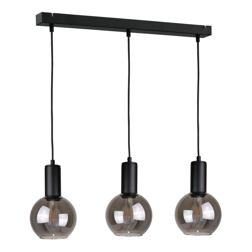 Висящ полилей UPRA 3xE27/60W/230V черен