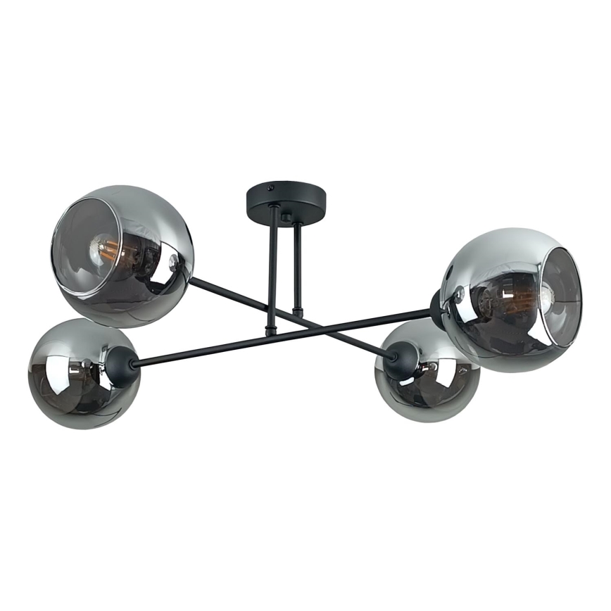 Висящ полилей VASCO 4xE27/60W/230V черен/опушен черен