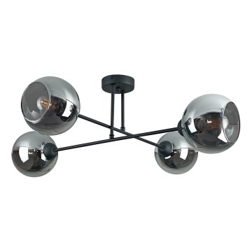 Висящ полилей VASCO 4xE27/60W/230V черен/опушен черен