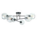 Висящ полилей VASCO 6xE27/60W/230V черен/прозрачен