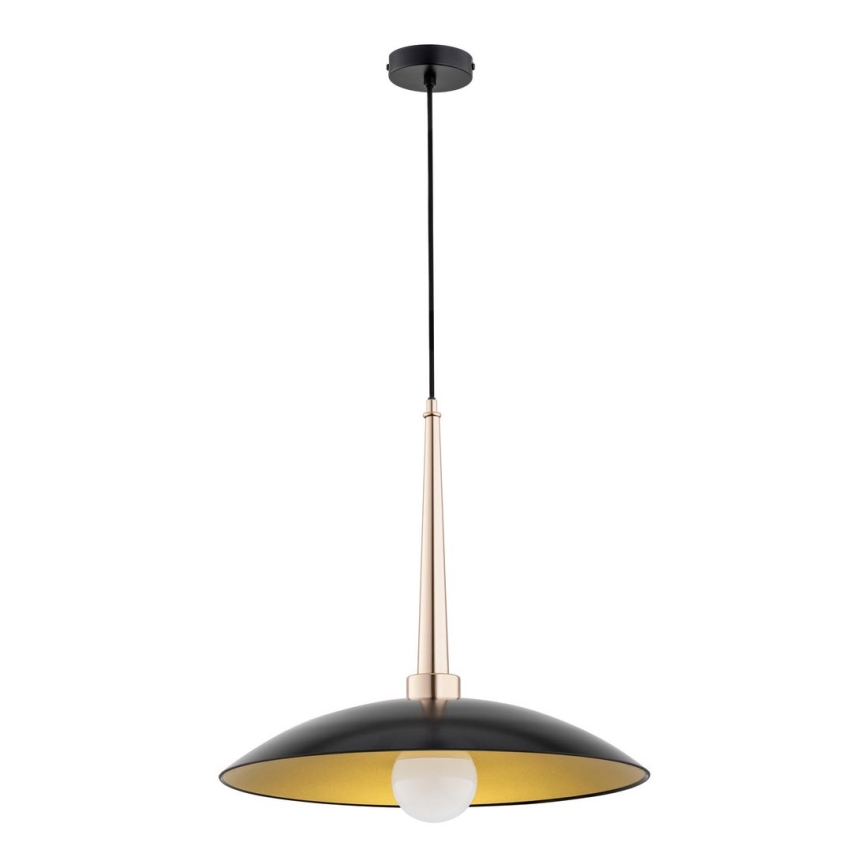 Висящ полилей VELIAN 1xE27/60W/230V черен/месинг