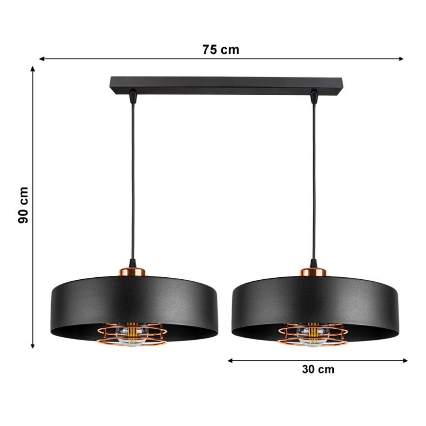 Висящ полилей VEST 2xE27/60W/230V