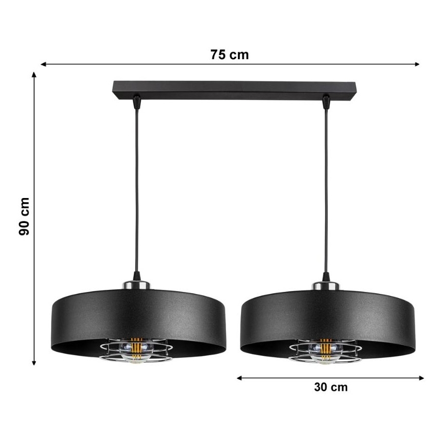Висящ полилей VEST 2xE27/60W/230V