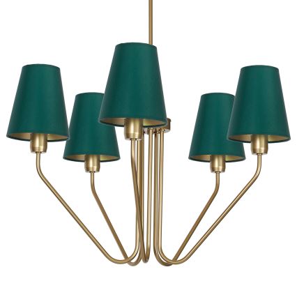 Висящ полилей VICTORIA 5xE27/60W/230V зелена
