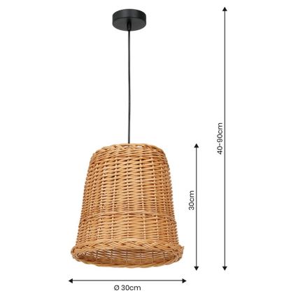 Висящ полилей VIMINI 1xE27/40W/230V ратан