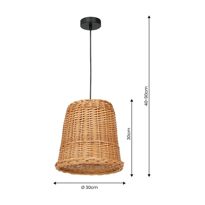 Висящ полилей VIMINI 1xE27/40W/230V ратан