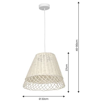 Висящ полилей VIMINI 1xE27/40W/230V ратан